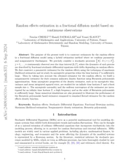 Random effects estimation in a fractional diffusion model based on
  continuous observations