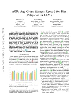 AGR: Age Group fairness Reward for Bias Mitigation in LLMs