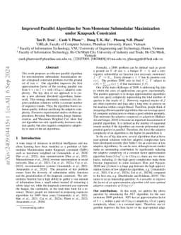 Improved Parallel Algorithm for Non-Monotone Submodular Maximization
  under Knapsack Constraint