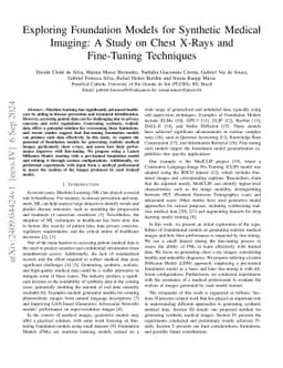 Exploring Foundation Models for Synthetic Medical Imaging: A Study on
  Chest X-Rays and Fine-Tuning Techniques