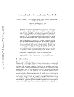 State and Action Factorization in Power Grids