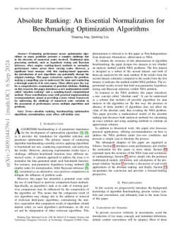 Absolute Ranking: An Essential Normalization for Benchmarking
  Optimization Algorithms