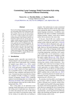 Customizing Large Language Model Generation Style using
  Parameter-Efficient Finetuning
