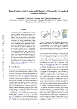 Paper Copilot: A Self-Evolving and Efficient LLM System for Personalized
  Academic Assistance
