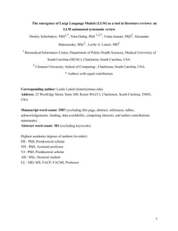 The emergence of Large Language Models (LLM) as a tool in literature
  reviews: an LLM automated systematic review