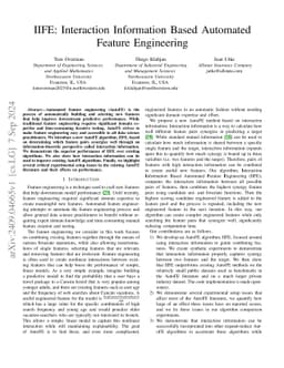 IIFE: Interaction Information Based Automated Feature Engineering