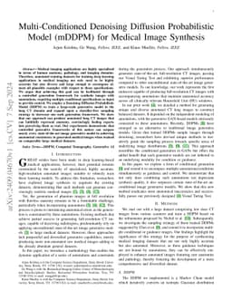 Multi-Conditioned Denoising Diffusion Probabilistic Model (mDDPM) for
  Medical Image Synthesis