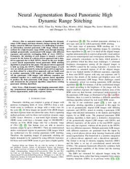 Neural Augmentation Based Panoramic High Dynamic Range Stitching