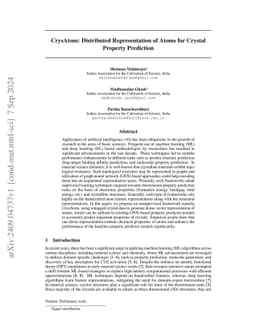 CrysAtom: Distributed Representation of Atoms for Crystal Property
  Prediction
