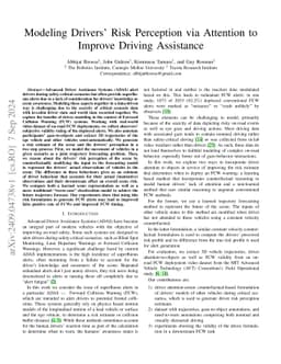 Modeling Drivers' Risk Perception via Attention to Improve Driving
  Assistance