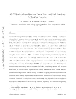 GRVFL-MV: Graph Random Vector Functional Link Based on Multi-View Learning