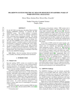 PB-LRDWWS System for the SLT 2024 Low-Resource Dysarthria Wake-Up Word
  Spotting Challenge