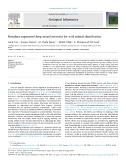 Metadata augmented deep neural networks for wild animal classification