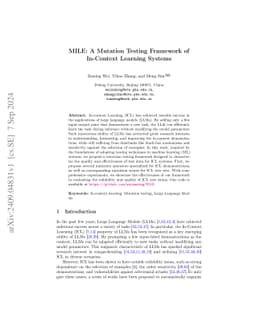 MILE: A Mutation Testing Framework of In-Context Learning Systems