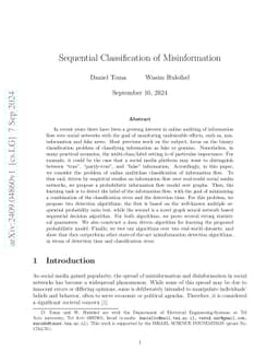 Sequential Classification of Misinformation