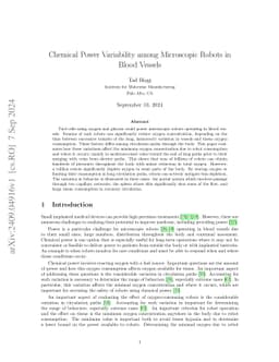 Chemical Power Variability among Microscopic Robots in Blood Vessels