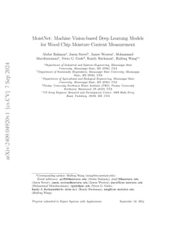 MoistNet: Machine Vision-based Deep Learning Models for Wood Chip
  Moisture Content Measurement