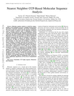 Nearest Neighbor CCP-Based Molecular Sequence Analysis