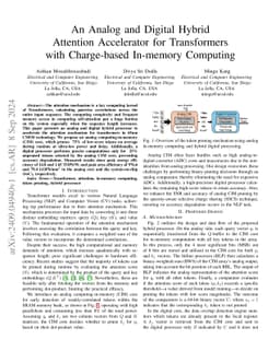 An Analog and Digital Hybrid Attention Accelerator for Transformers with
  Charge-based In-memory Computing