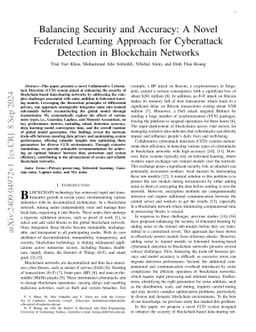 Balancing Security and Accuracy: A Novel Federated Learning Approach for
  Cyberattack Detection in Blockchain Networks