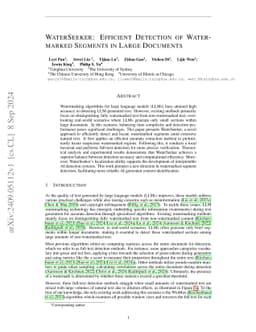 WaterSeeker: Pioneering Efficient Detection of Watermarked Segments in Large Documents