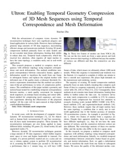 Ultron: Enabling Temporal Geometry Compression of 3D Mesh Sequences
  using Temporal Correspondence and Mesh Deformation