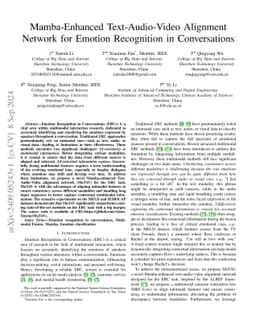 Mamba-Enhanced Text-Audio-Video Alignment Network for Emotion
  Recognition in Conversations