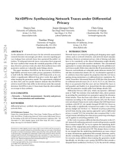 NetDPSyn: Synthesizing Network Traces under Differential Privacy