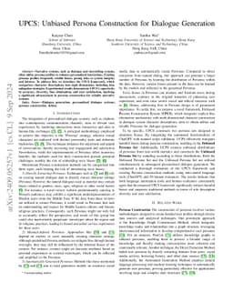 UPCS: Unbiased Persona Construction for Dialogue Generation