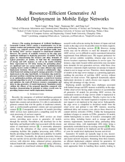Resource-Efficient Generative AI Model Deployment in Mobile Edge
  Networks