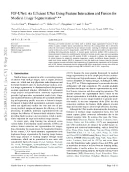 FIF-UNet: An Efficient UNet Using Feature Interaction and Fusion for
  Medical Image Segmentation