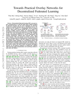 Towards Practical Overlay Networks for Decentralized Federated Learning