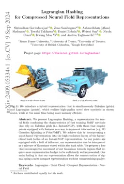 Lagrangian Hashing for Compressed Neural Field Representations