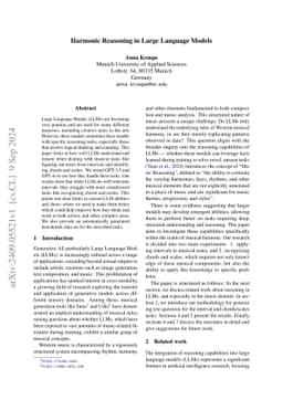 Harmonic Reasoning in Large Language Models