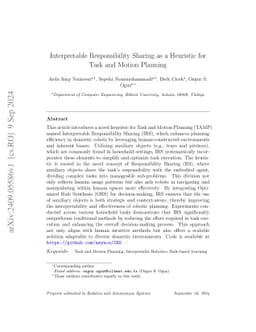 Interpretable Responsibility Sharing as a Heuristic for Task and Motion
  Planning
