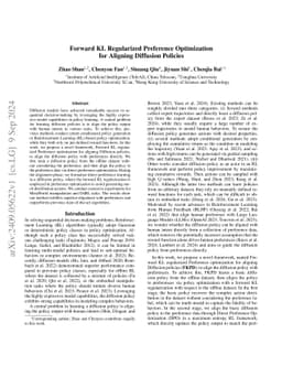 Forward KL Regularized Preference Optimization for Aligning Diffusion
  Policies