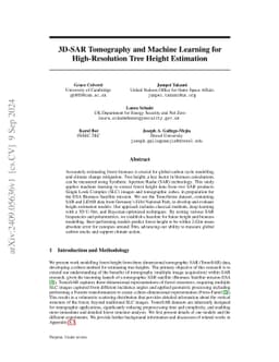 3D-SAR Tomography and Machine Learning for High-Resolution Tree Height
  Estimation