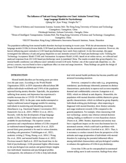 The Influence of Task and Group Disparities over Users' Attitudes Toward
  Using Large Language Models for Psychotherapy