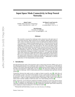 Input Space Mode Connectivity in Deep Neural Networks