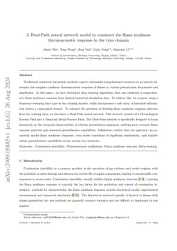 A Dual-Path neural network model to construct the flame nonlinear
  thermoacoustic response in the time domain