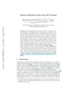 Memory-Optimized Once-For-All Network