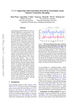 $\mathbb{USCD}$: Improving Code Generation of LLMs by Uncertainty-Aware
  Selective Contrastive Decoding