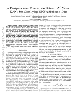 A Comprehensive Comparison Between ANNs and KANs For Classifying EEG
  Alzheimer's Data