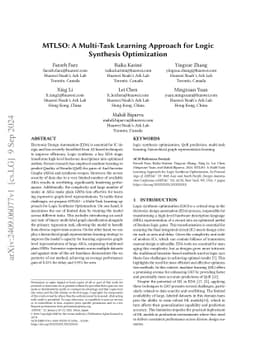 MTLSO: A Multi-Task Learning Approach for Logic Synthesis Optimization