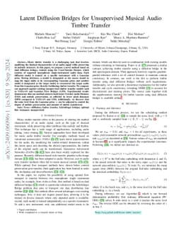 Latent Diffusion Bridges for Unsupervised Musical Audio Timbre Transfer