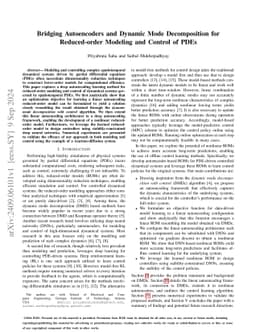 Bridging Autoencoders and Dynamic Mode Decomposition for Reduced-order
  Modeling and Control of PDEs