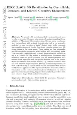 DECOLLAGE: 3D Detailization by Controllable, Localized, and Learned
  Geometry Enhancement