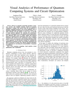 Visual Analytics of Performance of Quantum Computing Systems and Circuit
  Optimization