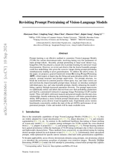 Revisiting Prompt Pretraining of Vision-Language Models