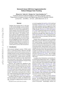 Keyword-Aware ASR Error Augmentation for Robust Dialogue State Tracking